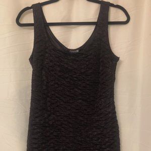 shiny black metallic dress